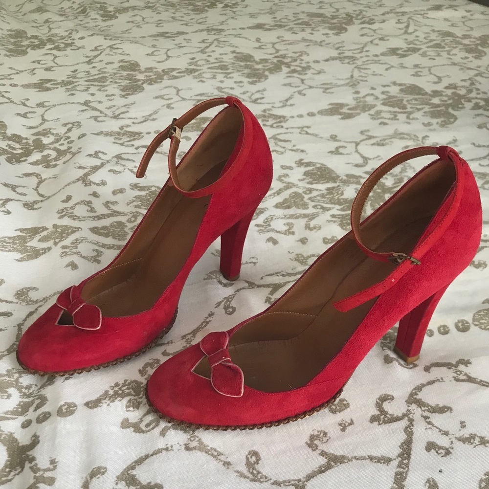 Marc Jacobs Red Velvet Pumps Size 7 1/2